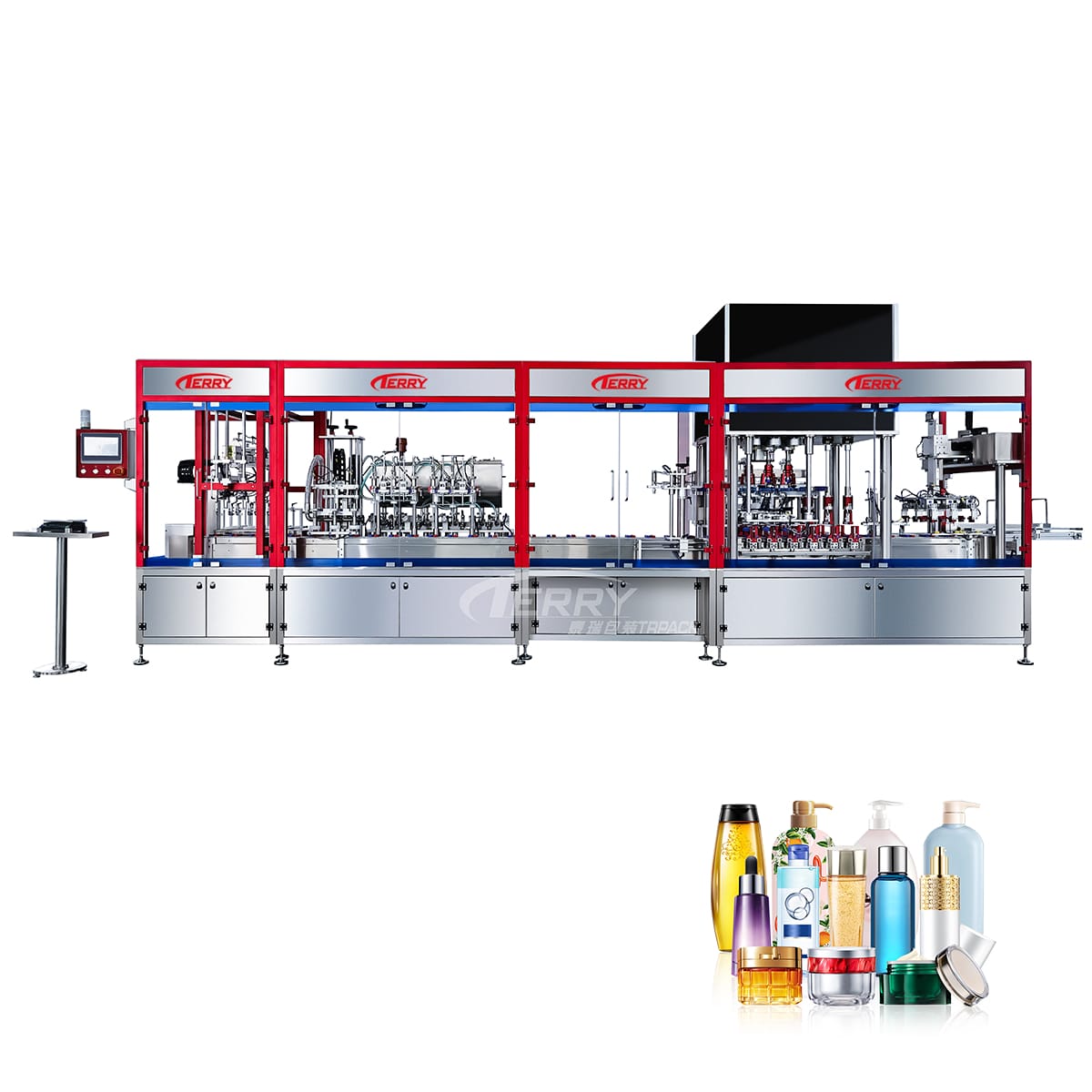 TRPACK Linear Integrated Cosmetic Filling and Capping Machine