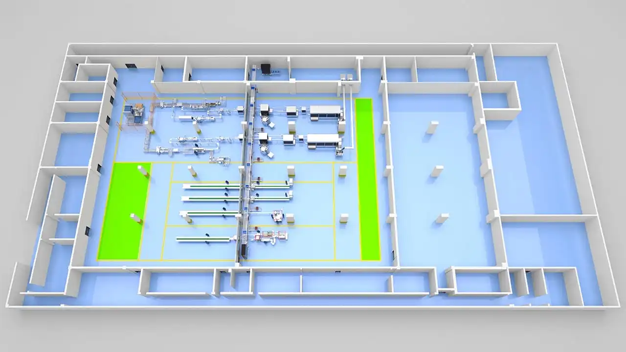 Spider-Hand Bottle Handling Machine, High-Viscosity Filling Machine, Servo Capping Machine Project 3d drawing