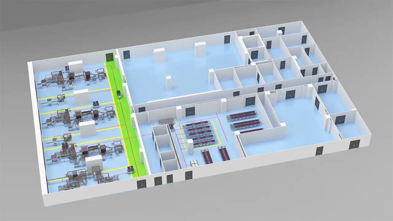 Avg Transportation Trolley, Bottle Picking And Mold Loading Machine, Water And Lotion Line, Carton Machine Project 3d Drawing