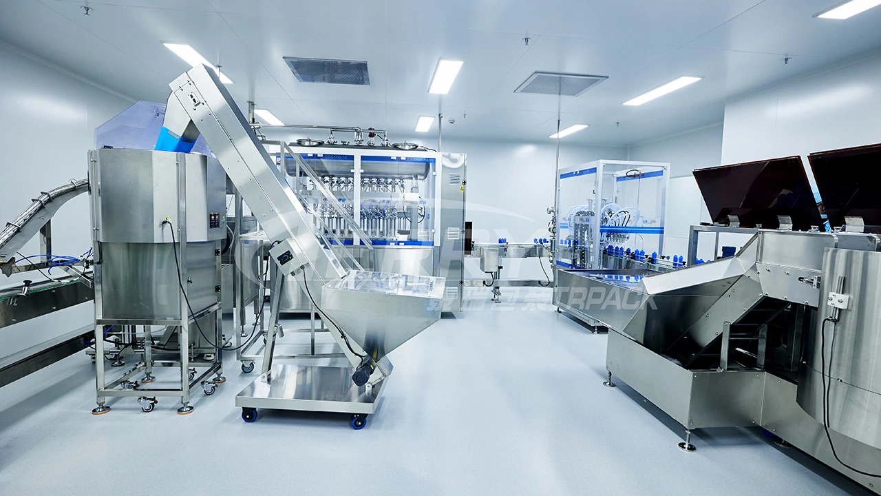 Automatic Bottle Sorting Machine, In-Line Blowing And Suction Machine, Ten-Head Continuous Filling Machine, Bottle Sorting And Butterfly Cap Capping Machine Project Site (2)