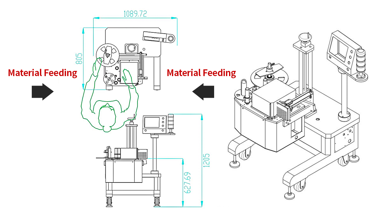 TRPACK side printing carton labeling machine